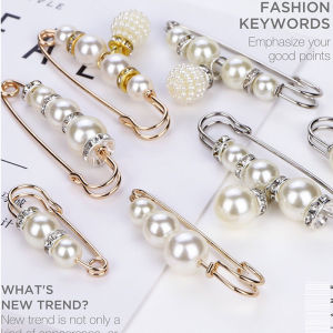 Lovelylife🔥 Pin bros mutiara / pin pinggang bros berlian imitasi / pin pinggang rok celana panjang / jumper kardigan pakaian gesper anti-silau / bros tetap