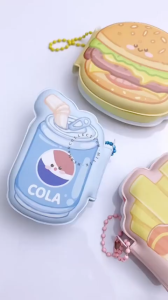 AVVET Sticky Note Karakter Lucu 80 Lembar Mini Sticky Notes Dengan Rantai Gantungan Bentuk Makanan Notebook Mini Dengan Bantalan Empuk Squishy Kecil