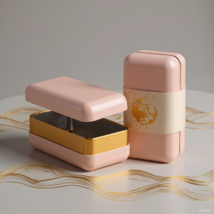 Hộp Bánh Trung Thu Mới Kiểu Hộp Thiếc Vỏ Cứng Bánh Nhân Ngũ Quả Hai Chiếc Hộp Quà Tặng Hộp Đựng Bánh Trung Thu Bằng Thiếc