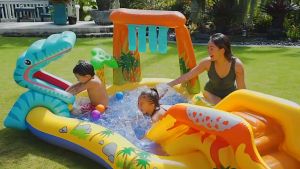🇲🇾 🏆 INTEX 57444 Children Pool Play Center / Dinosaur Volcano Swimming Pool (2.49m x 1.91m x 1.09m) Kolam Renang Anak