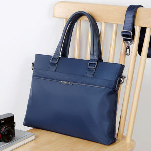 Business Canvas Briefcase Mens Oxford Cloth Casual Office Bag Crossbody Laptop Bag Soft Handle OL Style Polyester Lining