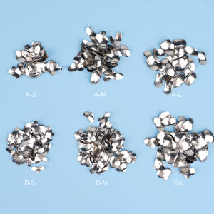 แมทริกซ์โลหะสำหรับงานทันตกรรม 100 ชิ้น/ถุง แบบแบ่งส่วน รูปทรงโค้ง วงแหวนแมทริกซ์ สำหรับงานฟันปลอมแบบเต็มปาก อุปกรณ์ดูแลช่องปากสำหรับทันตแพทย์