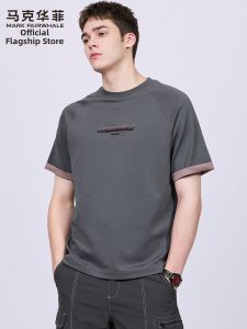 Mark Fairwhale | Embroidered Velvet Short Sleeve Round Neck T-shirt Men