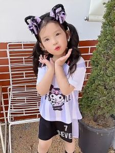 PRINCESS KESLI เสื้อแขนสั้นกางเกงขาสั้น พิมพ์ลายการ์ตูนน่ารัก ระบายอากาศ สองชิ้น ใส่สบาย 2-12 ปี