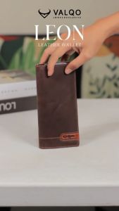 Dompet Kulit Panjang Pria Cowok Dompet Kulit Pria Laki Laki Terbaru LEON Dari Kulit Sapi Premium Dompet Keren Pria Kekinian