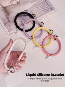 ZHENGEGE | Universal Wrist Strap Circle Soft Liquid Silicone Mobile Phone Lanyard Keychain