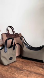 Charles Berkeley CELESTINE Womens Bag Hobo Shoulder Bag Genuine Leather Polyester Adjustable Strap (WF-24071)