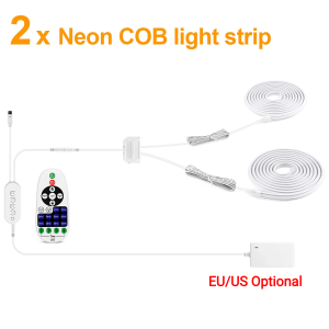 2/4/6PCS 24V Flexible Neon COB LED Strip Set with Smart Bluetooth App Remote Control Music Sync Dimmable Warm/Natural/Cold White