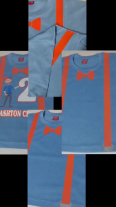 Kid Birthday Shirt Front Print Only Toddlers Shirt Suspender Print and Ribbon