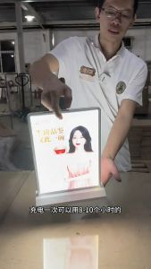 เมนูป้าย L ขนาด A4 บางสีดำ/สีขาว เมนูป้าย เครื่องแสง ป้ายไฟLED ที่สามารถตั้งโต๊ะได้