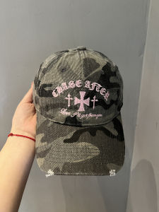 Retro Embroidered Camouflage Baseball Cap Womens Street Style Versatile Soft Top Hat Face Slimming Trendy Brand Casual Cotton