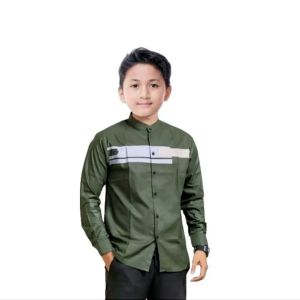 Baju Koko Anak Remaja SD-SMP Usia 10-15 Tahun Model Yordan / Baju Koko Muslim Anak Lengan Panjang
