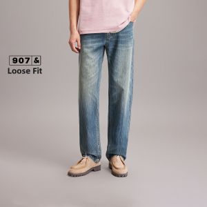 Jack Jones | Cotton Denim Cat-whisker Wide Straight Jeans
