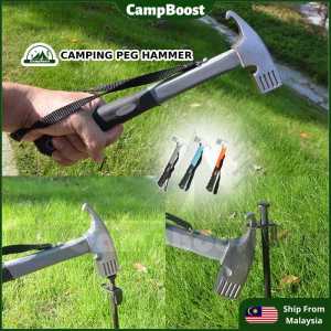 CampBoost Multifunction Outdoor Camping Hammer Stainless Steel Tent Hammer Peg Hammer Peg Puller