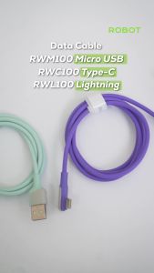 ROBOT Kabel Data RWM/RWL/RWC100 Type C Micro USB Lighting 1M Data Cable Original Garansi 1 Tahun