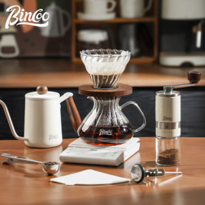 BINCOO Hand Brewed Coffee Pot Set Coffee Equipment Filtering and Sharing Pot Manual Grinder Set for Household Office and Travel