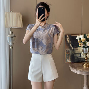 SUYE | Summer Thin Chinese Style Fashion Short Sleeve Top and Shorts Set