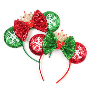 New Christmas Mickey Mouse Ears Headbands Festival Carnival Party Hair Headwear For Baby Girls Women Headband Kids Accessories