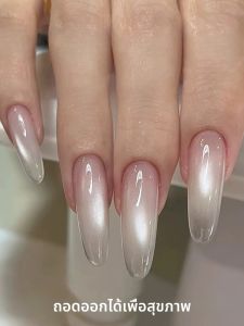 MIANEL 12ML น้ําแข็งโปร่งใส Jelly ต้มน้ํา Cat Eye Gel เล็บ 2025 สไตล์ใหม่แฟลช Porcelain เล็บสีขาว