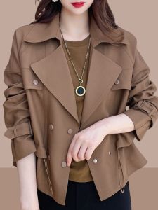 Elegant Short Coat Jacket for Women Spring Autumn 2025 Stylish British Style Versatile Ladies Outerwear Casual Commute Fashion