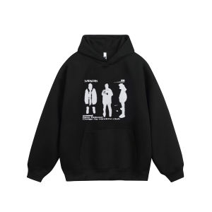 Mens Retro Print Hoodie Long Sleeve Loose Fit Overhead Top American Style Casual Wear Cotton Polyester Blend Autumn New Arrivals