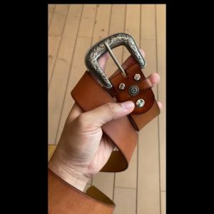 Genuine Leather Belt Made in Italy - King Leather เข็มขัดหนังวัวแท้ IT-8