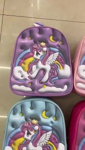 Beg galas kanak-kanak 3D percetakan digital unicorn backpack kanak-kanak tadika kanak-kanak kartun sekolah