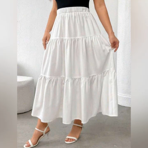 Casual Plain Color Plus Size Big Size Tiered Layered Skirt - fits up to 38 Waistline - fits up to 38 cm waistline - classy and elegant - timeless classic - timeless piece - casual office or party - classic piece - super kapal ng tela - hindi kayo ma