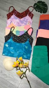 Bộ đồ tập gym yoga aerobic thể thao nữ bao gồm áo bra kèm mút và quần dài lưng cao chất liệu thun poly BINSPORTS BD211