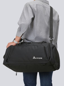 Multi-Functional Black Travel Bag for Men Large Capacity Short Business Trip Outdoor Sports Dry Wet Separation Swimming Fitness Bag