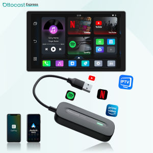 Ottocast Play2Video Pro Ai Box Wireless CarPlay Android Auto Adapter Built in Youtube Netflix 5GHz WiFi Auto Connect No Delay