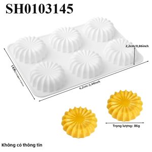 6 Khoang Khuôn Silicon Cho Bánh Mousse Chocolate Pudding Bánh Ngọt Pháp Vỏ Tròn Thiết Kế Hình Hoa Làm Bánh Làm Xà Phòng Làm Đồ Thủ Công