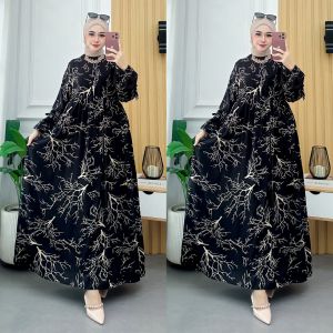 Gamis rayon motif premium gamis lebaran