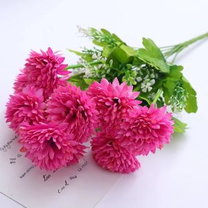 Bó Hoa Giả Cẩm Tú Cầu Và Trà Hoa Phong Cách Bắc Âu Dùng Trang Trí Đám Cưới Nhà Cửa Bàn Tiệc Làm Đồ Trang Trí Tự Làm