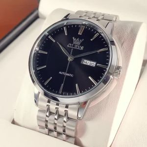 OLEVS | OLEVS Brand Watch Fully Automatic Mechanical Watch with Diamond Inlaid Double Calendar Mechanical Mens Watch 7048