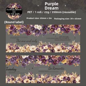 Vintage Floral Waterproof PET Tape