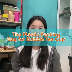 Ready Stock Milk Tea Cup Coffee Cup Plastic Takeaway Bag Milk Tea Bag 2Cup 100Pcs Take Out Plastic Bag