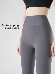 MiiOW | High Waist Thickened Fleece Lined Yoga Pants Womens Autumn Winter Grey Shark Bite Pants Inner Wear Tummy Control Butt Lifting