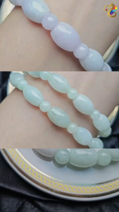 Premium Grade Lavender Jadeite A-Grade Barrel Bracelet