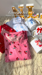 Necessary Plus Size Pajama Terno with Ribbon Designed Mugs - Comfort Set
