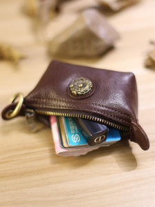 Natural Tannery Cowhide Dumpling Wallet High End Top Layer Leather Coin Purse Storage Small Wallet Card Holder Red Envelope