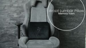 Arozzi Memory Foam Lumbar Support Pillow - Ergonomic Improves posture Universal & Portable Includes Elastic Bands