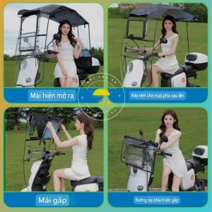 Mái che xe máy phụ kiện xe máy mái che bạt phủ xe máy bạt che xe máy áo trùm xe máy bạc che xe 3 giây gấp gọn 790