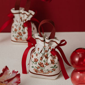 VIKAMA 10pcs Fresh Flower Bags Wedding Gift Bags Sweet Bags Multi-Functional Drawstring Pouches Durable And Beautiful