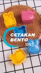 Cetakan Nasi Bento Karakter Set 3in1 Warna / Cetakan Sushi