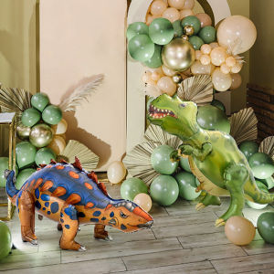 1pc Large 4D Dinosaur Foil Balloons Green Dinosaur Standing Dragon Birthday Party Decorations Kids Supplies Boy Toys Air Globos