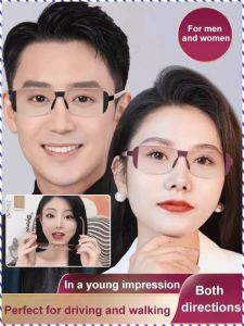 Original genuine🔥防蓝光老花镜-Multifunction Smart Zoom Color-Changing Reading Glasses Antiblue Light Presbyopia Lenses
