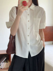 YAOMUHUA | Elegant Summer Office Wear Short Sleeve White Shirt