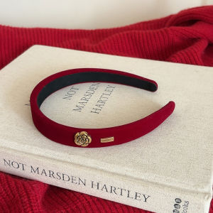 Ankela Velvet Hairband Womens Spring Summer High Hairline Red Wine Color New Years Celebration Headband New Arrival
