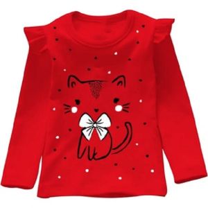 Atasan Kaos Anak Perempuan Lengan Panjang Variasi Kerutan tren kekinian/Atasan Cattie Kids 1-14 Tahun Matt Babyterry